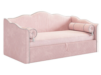 Кровать с подъемным механизмом Лея нежно-розовый/галька