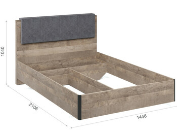 Кровать Стокгольм МИ 140 без ламелей Дуб гранж песочный