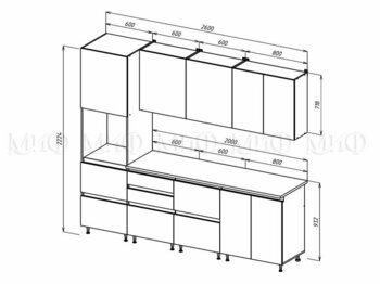 Кухня Техно-6 2,6м