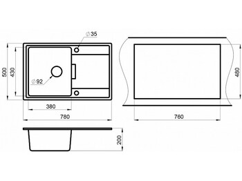 Кухонная мойка Granula 7804 сланец кварц