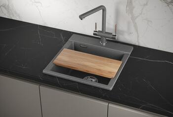 Кухонная мойка Granula es-4701 графит (чёрно-серый) кварц estetica