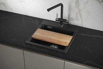 Кухонная мойка Granula es-4701 шварц (чёрный металлик) кварц estetica