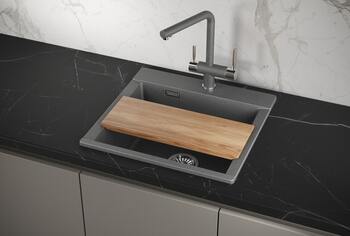 Кухонная мойка Granula es-5201 графит (чёрно-серый) кварц estetica