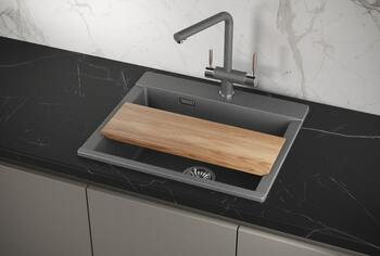 Кухонная мойка Granula es-5804 графит (чёрно-серый) кварц estetica