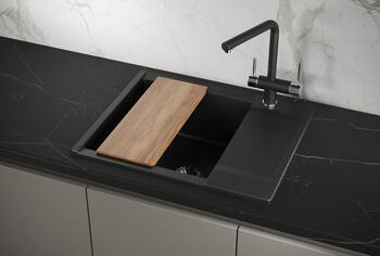 Кухонная мойка Granula es-6202 шварц (чёрный металлик) кварц estetica