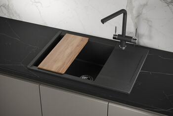 Кухонная мойка Granula es-7003 чёрный кварц estetica