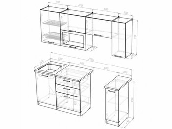 Кухонный гарнитур Алина ультра 2000 мм