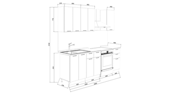 Кухонный гарнитур Белладжио 160 см Белый, Фон белый