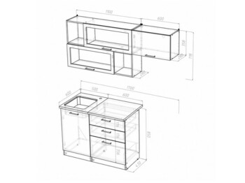 Кухонный гарнитур Илона экстра 1700 мм