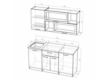 Кухонный гарнитур Лариса стандарт 1 1600 мм