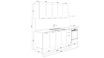 Кухонный гарнитур Лина 200 см Белый-Белый