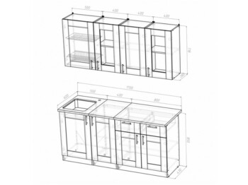 Кухонный гарнитур Лира демо 1700 мм