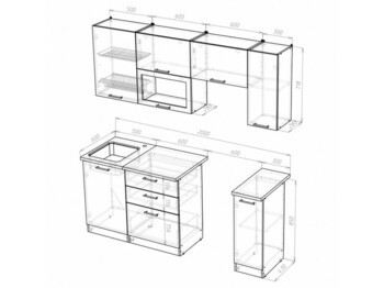 Кухонный гарнитур Лира ультра 2000 мм