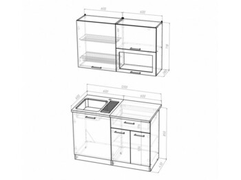 Кухонный гарнитур Ольга лайт 3 1200 мм