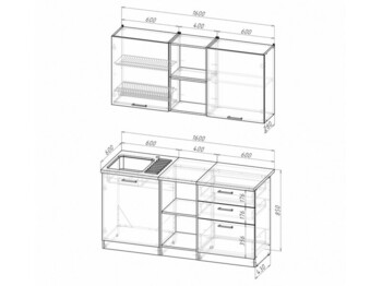 Кухонный гарнитур Ольга стандарт 5 1600 мм