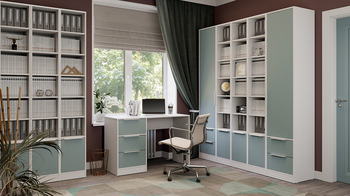 Набор мебели для офиса Марли №1 Белый, Серо-голубой