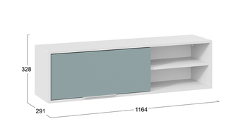 Полка настенная Марли Белый, Серо-голубой