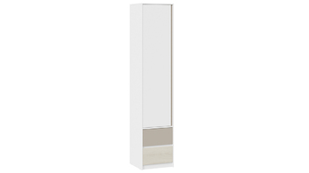 Шкаф для белья комбинированный Сканди Дуб Гарден, Белая, Глиняный серый