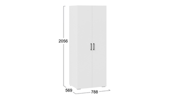 Шкаф для одежды 2-х дверный Нео Белый, Белый, Белый