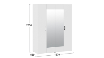Шкаф для одежды 4-х дверный Нео Белый, Белый, Белый, Белый