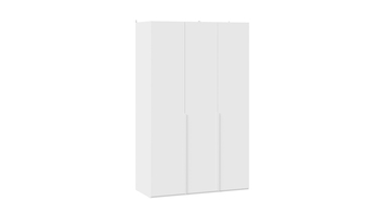 Шкаф для одежды 580 с 3 глухими дверями Порто Белый Жемчуг, Белый софт