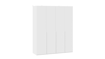 Шкаф для одежды 580 с 4 глухими дверями Порто Белый Жемчуг, Белый софт