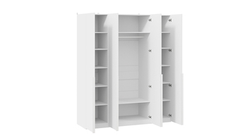 Шкаф для одежды 580 с 4 глухими дверями Порто Белый Жемчуг, Белый софт