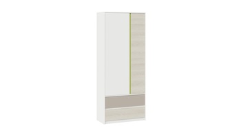 Шкаф для одежды комбинированный Сканди Дуб Гарден, Белая, Глиняный серый