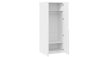 Шкаф для одежды с 2 глухими дверями Порто 580 Белый Жемчуг, Белый софт