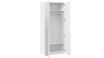 Шкаф для одежды с 2 зеркальными дверями Порто 580 Белый Жемчуг