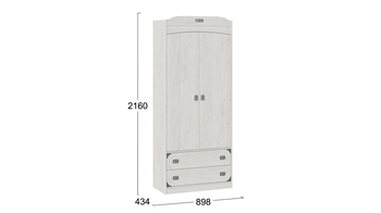 Шкаф комбинированный для одежды Калипсо Дуб крафт белый