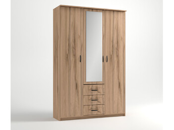 Шкаф комбинированный Дуэт Люкс 1500х450х2300 с зеркалом Дуб Вотан