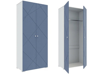 Шкаф комбинированный (с 2 дверьми) Абрис ПМ-332.22 исп.1 Дуб Адриатика синий/белый