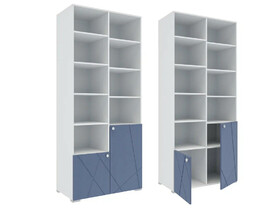 Шкаф комбинированный (с 2 дверьми) Абрис ПМ-332.22 исп.2 Дуб Адриатика синий/белый