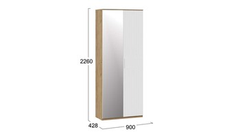 Шкаф комбинированный с 2 дверями Хилтон исп.2.1 Дуб Крафт золотой, Белый матовый
