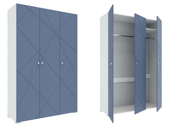 Шкаф комбинированный (с 3 дверьми) Абрис ПМ-332.25 исп.1 Дуб Адриатика синий/белый