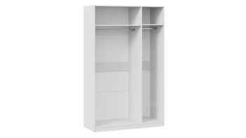 Шкаф комбинированный с 3 дверями со стеклом Глосс Белый глянец, стекло