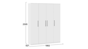 Шкаф комбинированный с 4-мя дверями Агата Белый