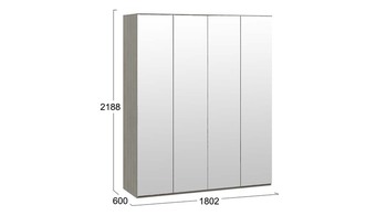 Шкаф комбинированный с 4 зеркальными дверями Либерти Хадсон