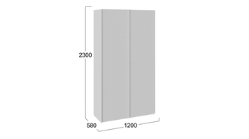 Шкаф-купе 2-х дверный Траст Белый снег, стекло Белый глянец, стекло Белый глянец