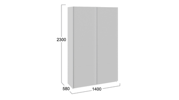 Шкаф-купе 2-х дверный Траст Белый снег, стекло Белый глянец, стекло Белый глянец