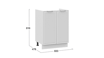 Шкаф напольный с двумя дверями под накладную мойку Белладжио Белый, Фон белый