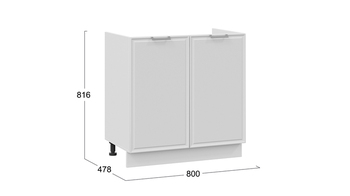 Шкаф напольный с двумя дверями под накладную мойку Белладжио Белый, Фон белый