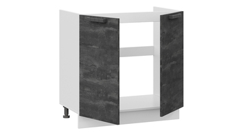 Шкаф напольный с двумя дверями под накладную мойку Детройт Белый-Угольный Камень
