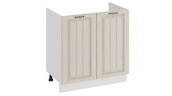 Шкаф напольный с двумя дверями под накладную мойку Лина Белый-Крем
