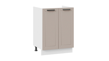 Шкаф напольный с двумя дверями под накладную мойку Лорас Белый-Холст латте