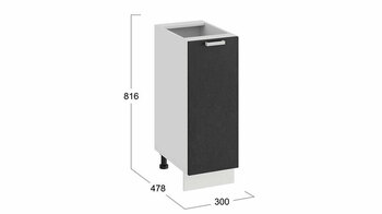 Шкаф напольный с одной дверью Гранита Белый-Бетон графит