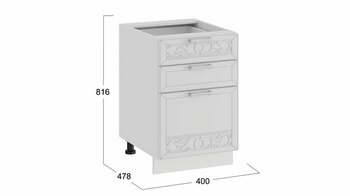 Шкаф напольный с тремя ящиками 400 Долорес Белый-Сноу