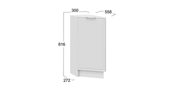 Шкаф напольный торцевой с одной дверью Белладжио Белый, Фон белый