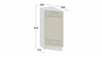 Шкаф напольный торцевой с одной дверью Долорес Белый-Крем